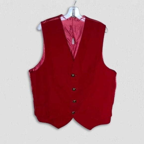 Vintage Rubie's Costume Halloween Vest Button-Front Design Velvet Red Unisex XL - Picture 1 of 7